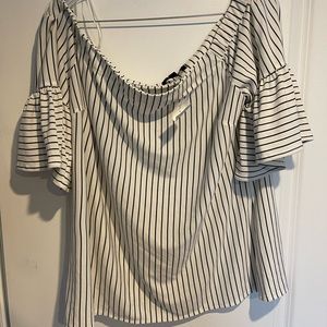 Banana republic striped off the shoulder top